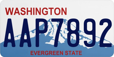 WA license plate AAP7892