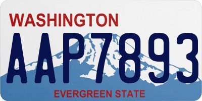 WA license plate AAP7893