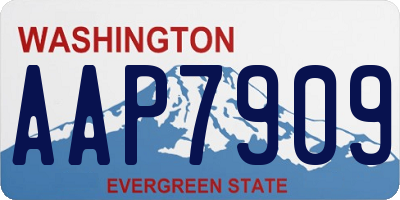 WA license plate AAP7909