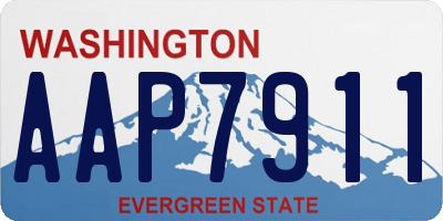 WA license plate AAP7911