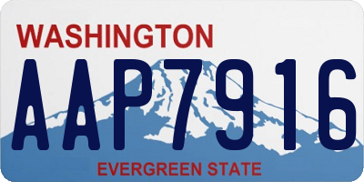 WA license plate AAP7916