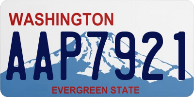 WA license plate AAP7921