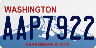 WA license plate AAP7922