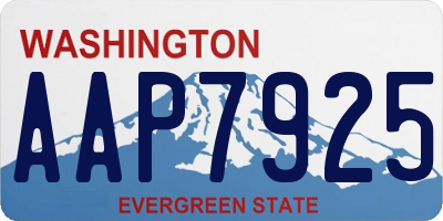 WA license plate AAP7925