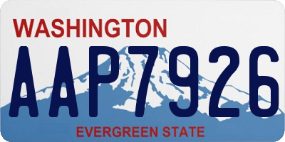 WA license plate AAP7926