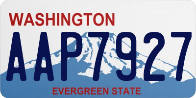 WA license plate AAP7927