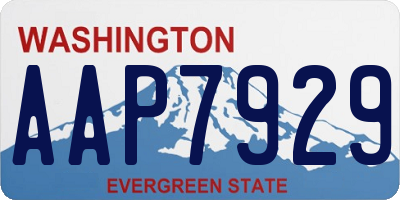 WA license plate AAP7929