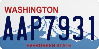 WA license plate AAP7931