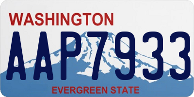 WA license plate AAP7933