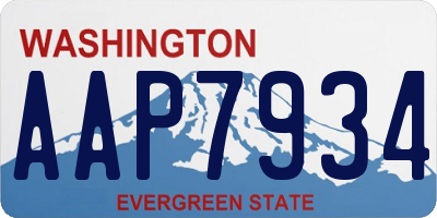WA license plate AAP7934