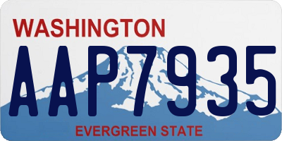 WA license plate AAP7935