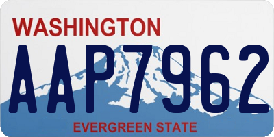 WA license plate AAP7962