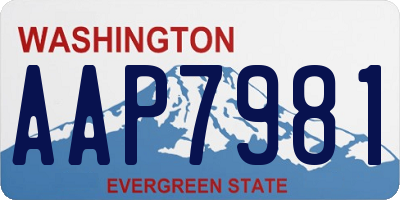 WA license plate AAP7981