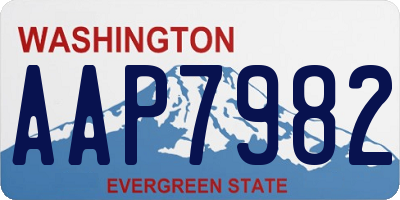 WA license plate AAP7982