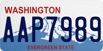 WA license plate AAP7989