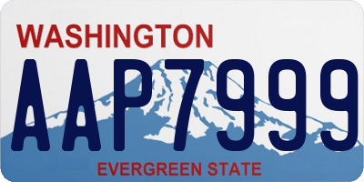 WA license plate AAP7999