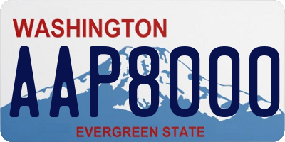 WA license plate AAP8000