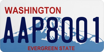 WA license plate AAP8001