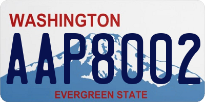 WA license plate AAP8002