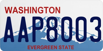 WA license plate AAP8003