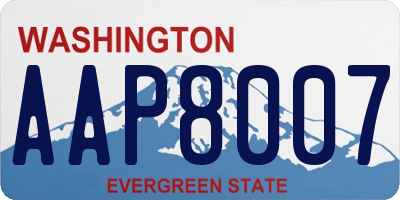 WA license plate AAP8007