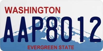 WA license plate AAP8012