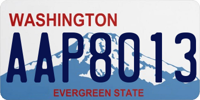 WA license plate AAP8013