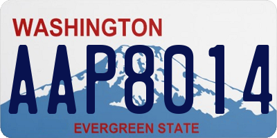 WA license plate AAP8014