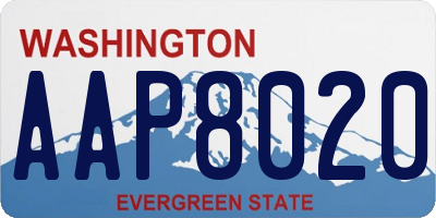 WA license plate AAP8020