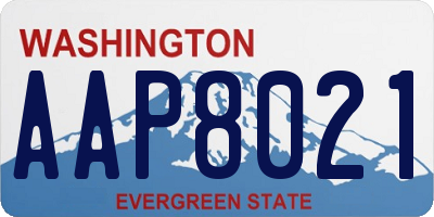 WA license plate AAP8021