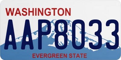 WA license plate AAP8033