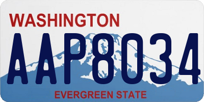 WA license plate AAP8034