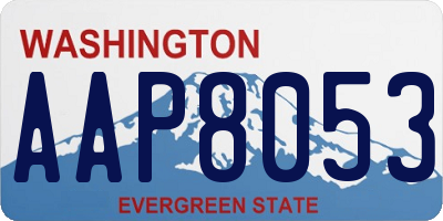 WA license plate AAP8053