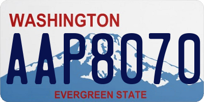 WA license plate AAP8070