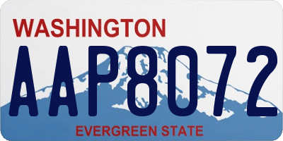 WA license plate AAP8072