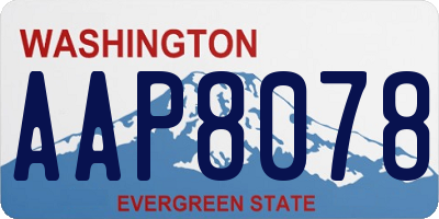 WA license plate AAP8078