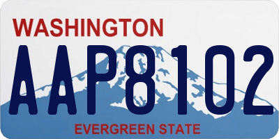 WA license plate AAP8102