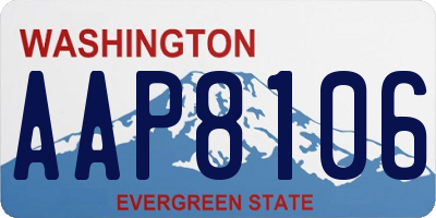 WA license plate AAP8106