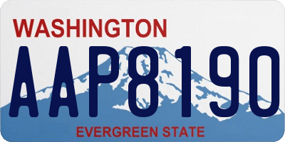 WA license plate AAP8190