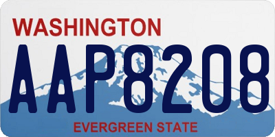 WA license plate AAP8208
