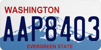 WA license plate AAP8403