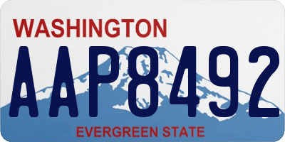 WA license plate AAP8492