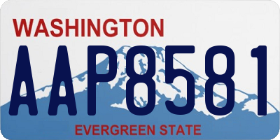 WA license plate AAP8581