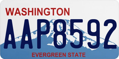 WA license plate AAP8592
