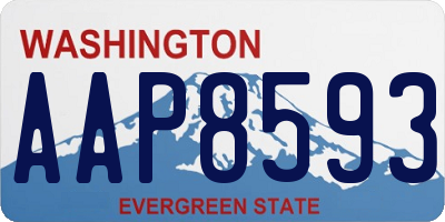 WA license plate AAP8593