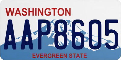 WA license plate AAP8605