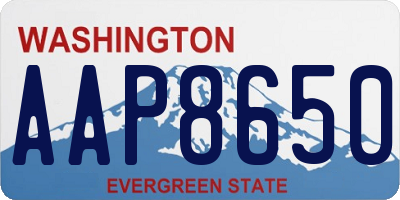 WA license plate AAP8650