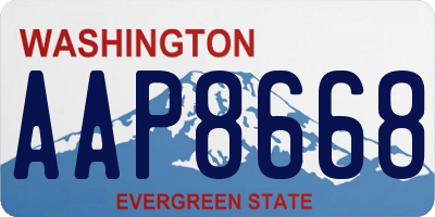 WA license plate AAP8668