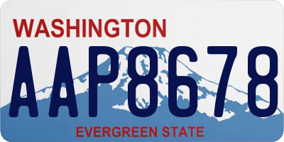 WA license plate AAP8678
