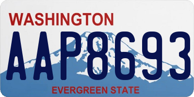 WA license plate AAP8693